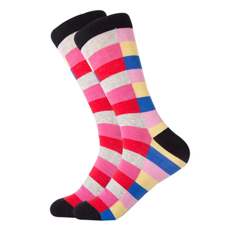 MYORED 12 пар/лот модные геометрические квадратные мужские носки забавный стиль