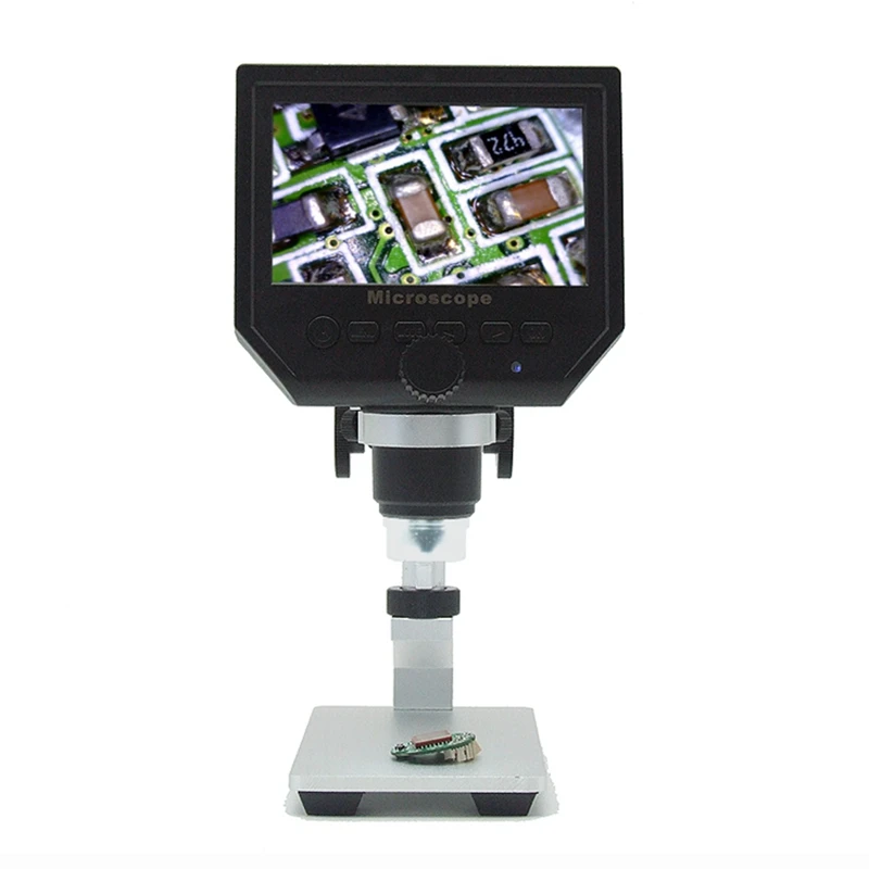 Цифровой USB микроскоп с подставкой из алюминиевого сплава 600X 3.6MP 4 3 дюймов HD ЖК
