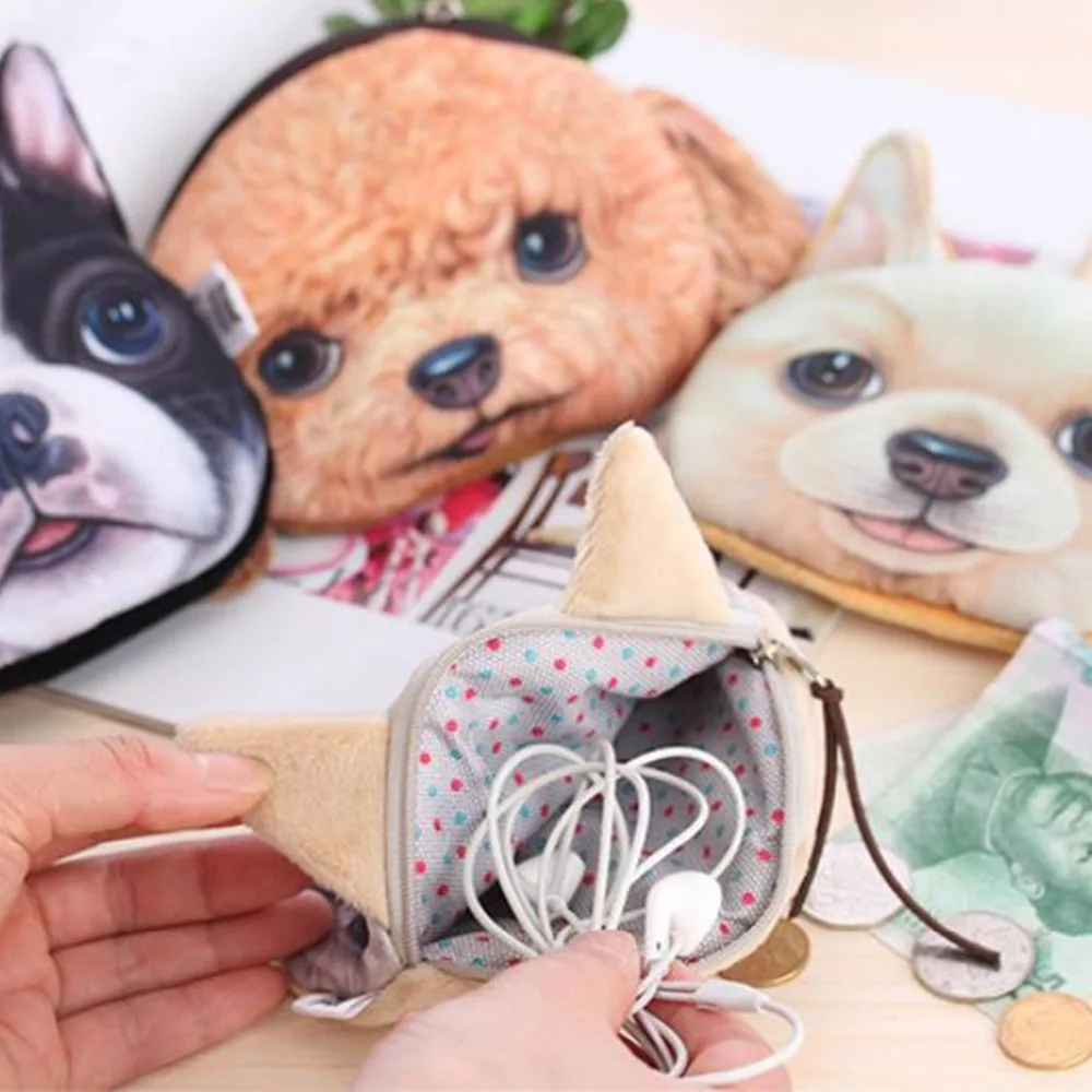 Pacgoth милые плюшевые животный принт портмоне желтый Тедди собака узор Портмоне