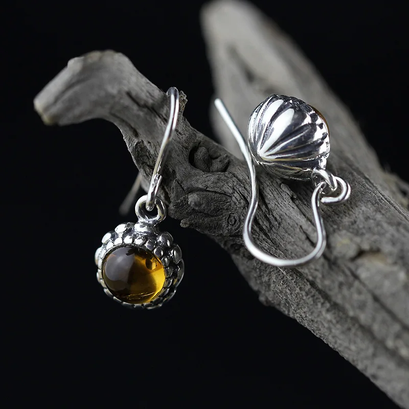 Женские серьги ручной работы L &amp P серьги-подвески из натурального янтарного