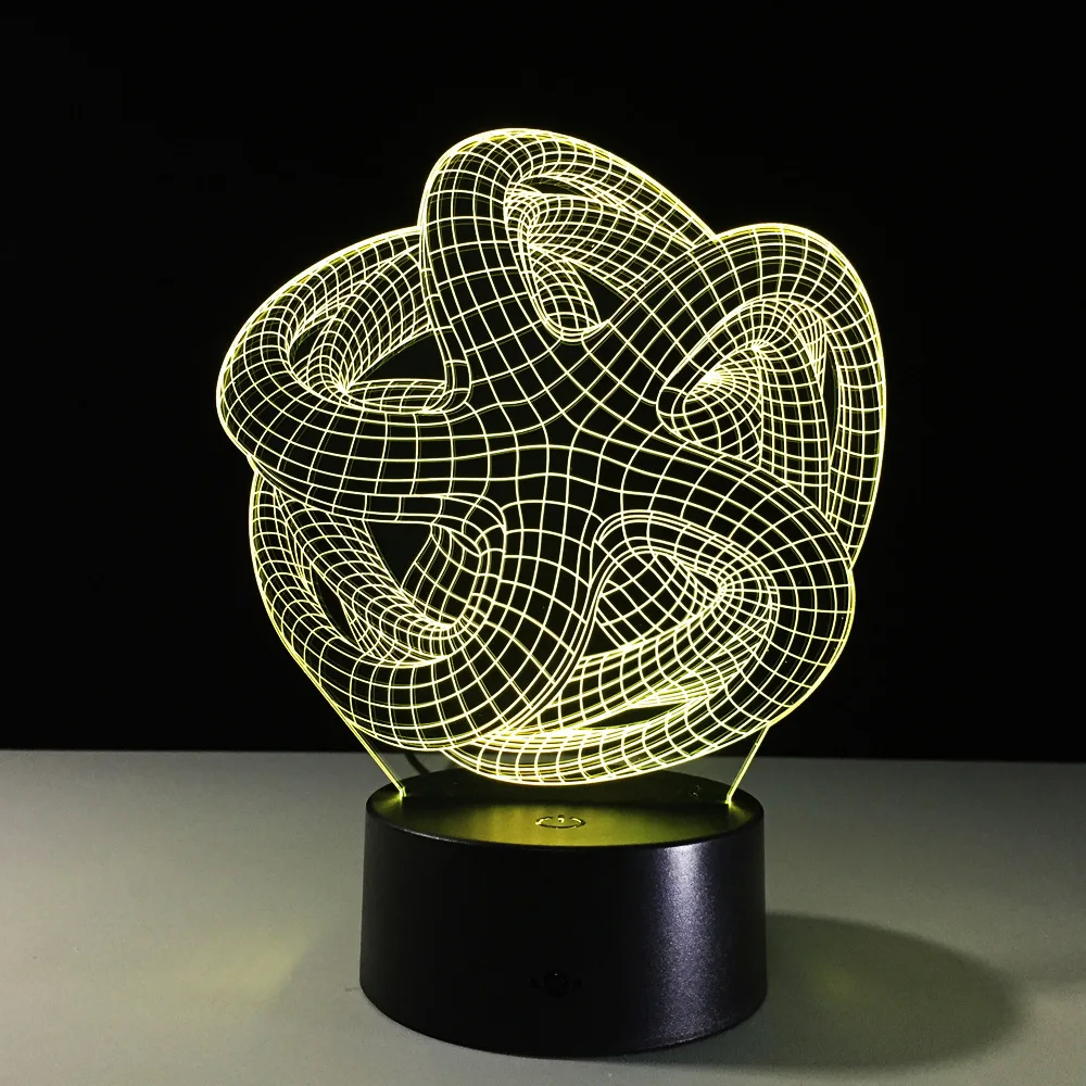 

Abstraction 3D Night Light RGB Changeable Mood Lamp LED Light DC 5V USB Decorative Table Lamp Special Art Home Office Party Deco