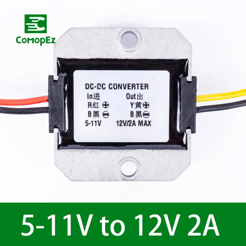 5-11V to 12V 2A 5 в 11 в до 12 В 1A 2A 3A DC преобразователь IP68 Повышающий Модуль преобразователь напряжения преобразователь частоты источник питания для автомобиля гольф-кары - Цвет: 5-11V to 12V 2A