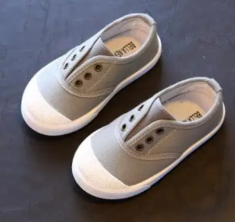 SZ142grey Bekamille/модные парусиновые кроссовки для мальчиков и девочек; детская обувь на плоской подошве; повседневные лоферы; обувь для маленьких и больших детей - Цвет: SZ142grey