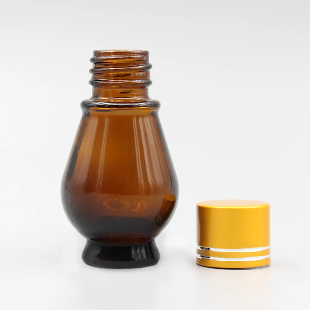 Cosmetic Packaging Amber Glass Mini Bottle, 10ml Essential Oil Empty Container