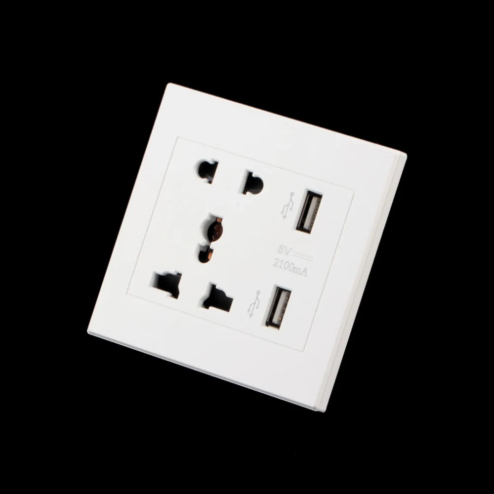 1 шт. настенная электрическая розетка с двумя USB портами| |