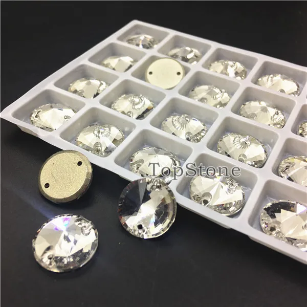 crystal clear TopStone 3200 Rivoli пришивной камень с плоской задней частью K9 стеклянный кристалл 10 12 14 16 мм круглые пришивные стразы DIy Одежда для платья - Цвет: crystal clear