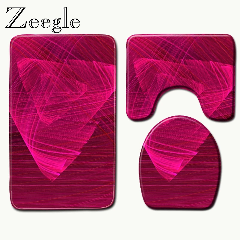 Zeegle 3D коврик для душа с геометрическим рисунком ванной из микрофибры коврики