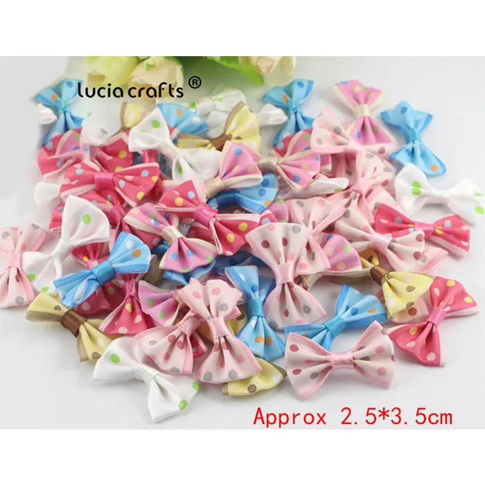 C5 Mixed Dot 2 24pcs Lucia crafts мульти вариант смешанные цвета горошек банты из органзы Девушки Бутик мини бант для волос Головные уборы DIY ремесло одежды B0807 - Цвет: C5 Mixed Dot 2 24pcs