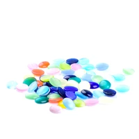 50 pcslot multicolor mixed oval shape flat opal glass cat eyes beads for diy jewelry making necklaces bracelets 810mm