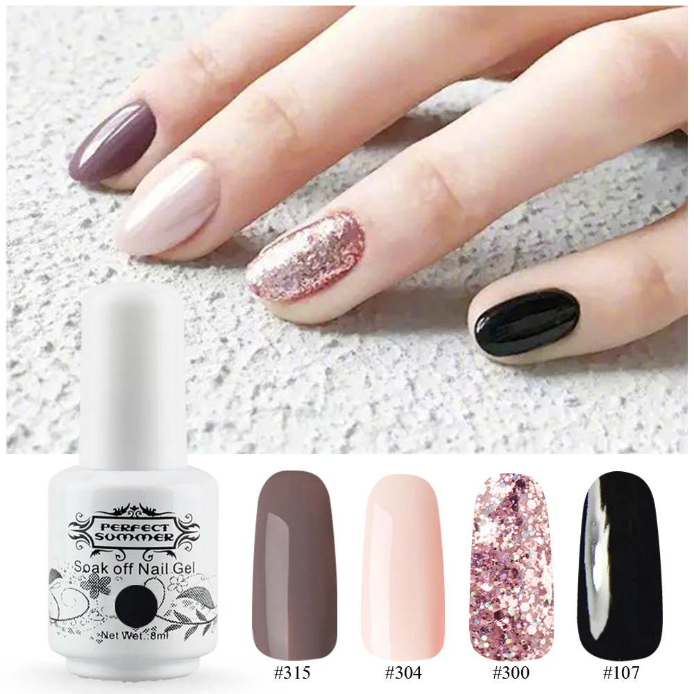Идеальный летний 8 мл Лак для светодио дный ногтей UV LED гель лак Soak off Nail Gel Long Lasting 4