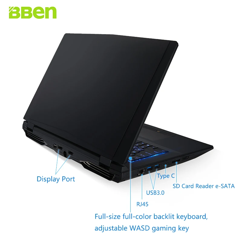 BBEN G173 Ноутбук игровой компьютер intel i7 6700K NVIDIA GTX970 Windows10 Системы DDR4 16 г 256 1 т памяти