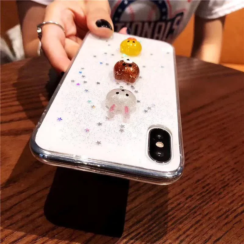 Прозрачный чехол для телефона 3D Dolls iPhone XS MAX XR 7 Plus прозрачные мягкие чехлы из ТПУ X 8
