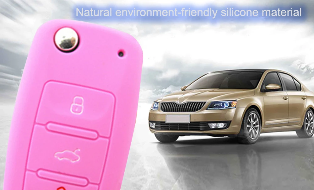 Для Volkswagen VW Golf Mk6 GTI Polo Octavia Yeti Mii Силиконовый чехол для телефона, держатель для телефона, дистанционный ключ 3 кнопки ключей, protecetion