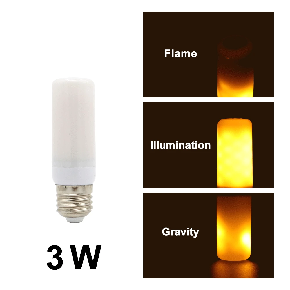 AC 85-265V 2835SMD светодиодный светильник с эффектом пламени E27, имитирующий 3 Вт 9 Вт Мерцающая лампа, декоративный креативный светильник с эффектом мерцания