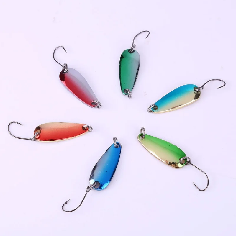 

6pcs/set VIB Sequins spinner Bait Spoon With Sharp Single Hook Fishing gear Iron Plate Bait Road Sub-Fish Lure Bait