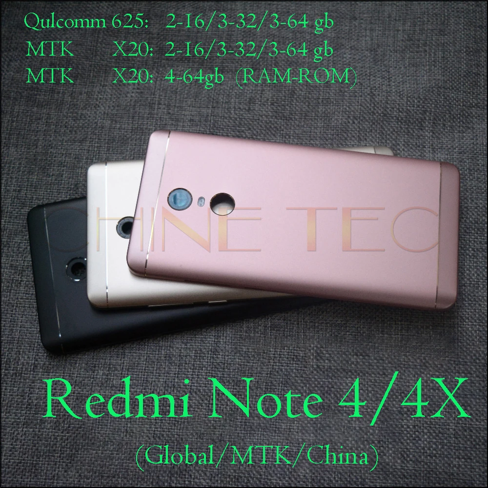 Оригинальная новая задняя крышка для Xiaomi redmi Note 4 global &amp MTK version Redmi note 4X замена