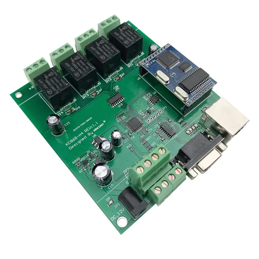 Ethernet модуль управления реле Lan Wan сетевая паутина сервер RJ45 RS232 порт 4 канала TCP IP
