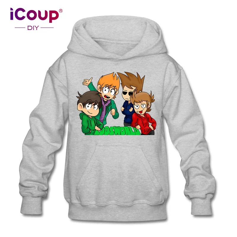 Детские толстовки iCoup Eddsworld EW из 100% хлопка для 12 18 лет|Мужские и свитшоты| |