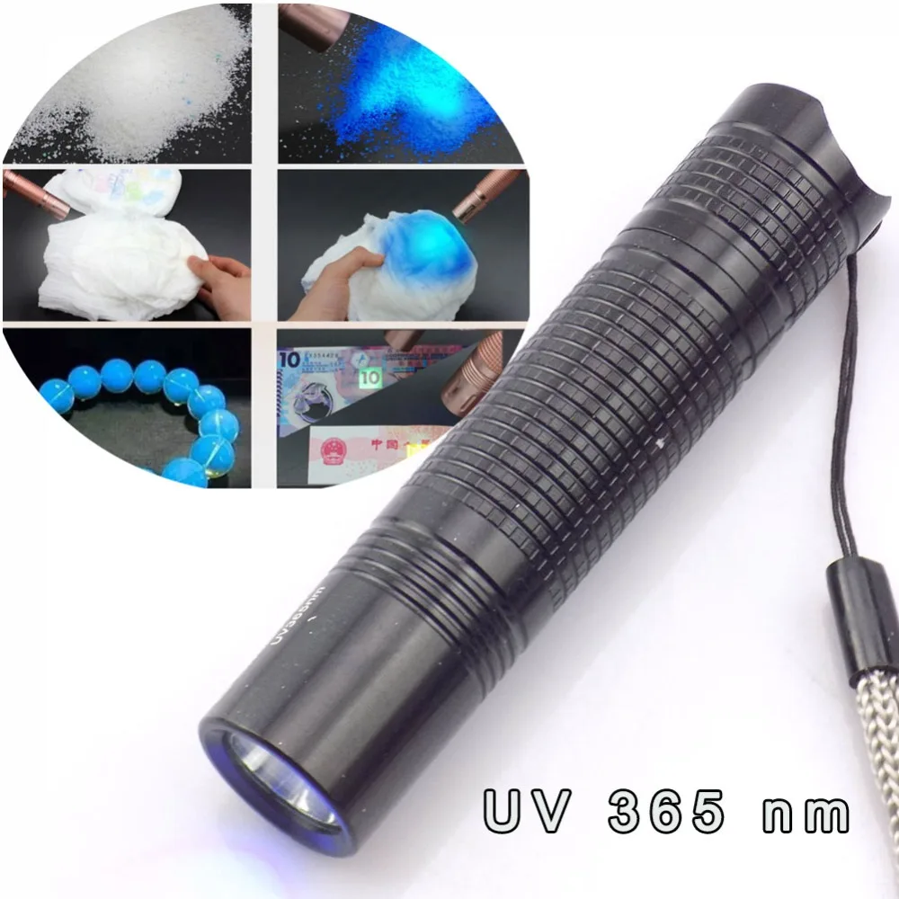 365nm УФ светодиодный фонарик фиолетовые ультрафиолетовые Blacklight фонарики лампа AA