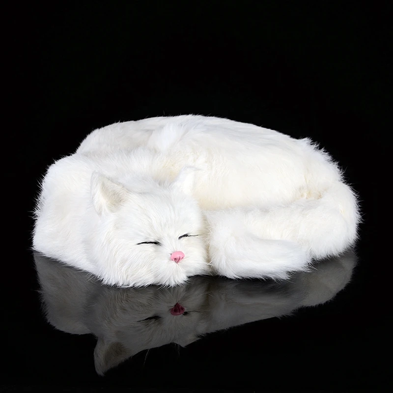 Реалистичное животное лежа кошка моделирование плюшевых игрушек мини кошки игрушка для домашних животных украшение автомобиля подарок 29x30x10 см DY80044