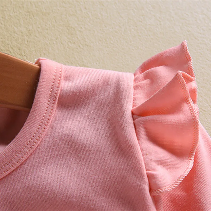 Осень 2017 г. модная детская одежда футболка для маленьких девочек весна с длинными