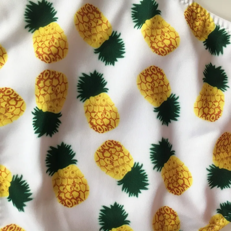 PINK WIND Tropical Yellow Pineapple Brazilian Bikini Set Bathing Suit Push Up Halter Bikinis Women Bandeau Swimwear Swimsuit | Женская