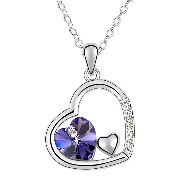 Ожерелье с подвеской в виде сердца из австрийского хрусталя Модная бижутерия