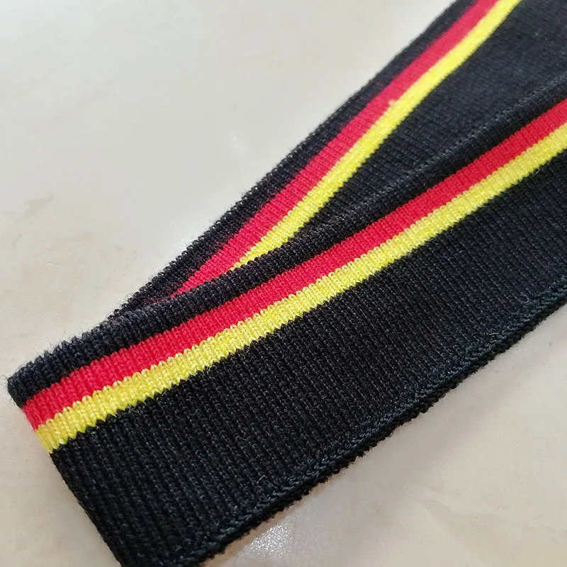 Black red yellow 1 JIETAI красочные мерсеризованный хлопок трикотажные полосы ребра ткань тканевые аксессуары DIY воротник манжеты подол нижний воротник ничья текстурирование - Цвет: Black red yellow 1