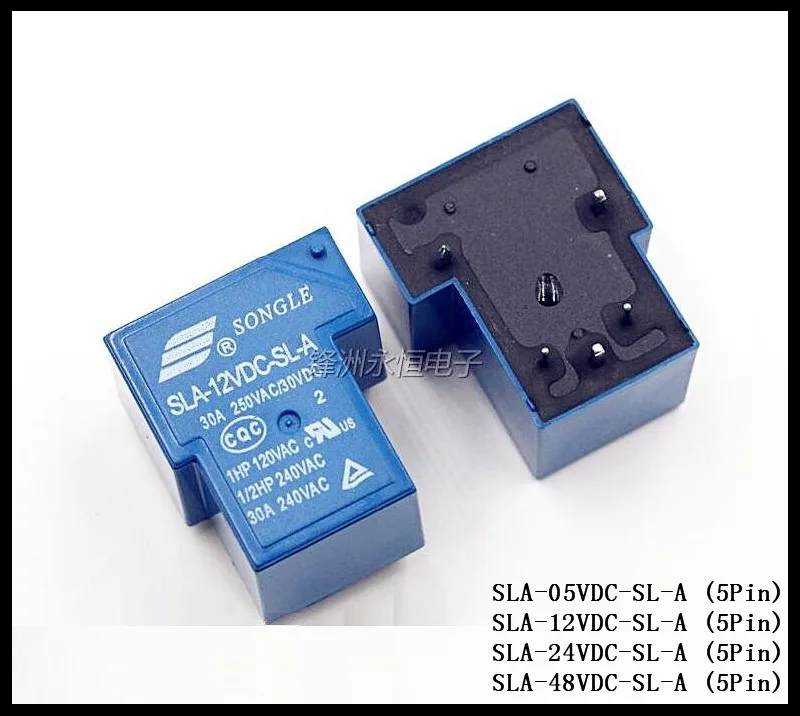 Реле мощности SLA-05VDC-SL-A / SLA-12VDC-SL-A SLA-24VDC-SL-A SLA-48VDC-SL-A 5-контактное 5 В 12 24 48 30 А T90 2 шт./лот