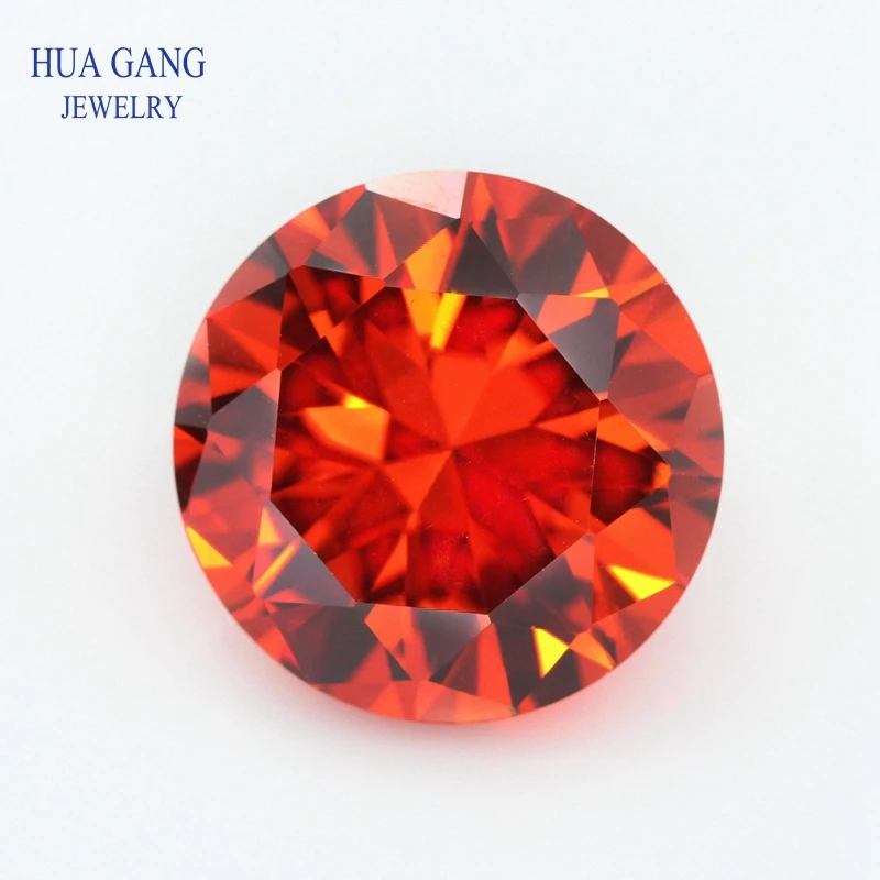 Orange Cubic Zirconia 11~20mm Round Shape 5A Brilliant Cut Loose CZ Stone Synthetic Gems For Jewelry Free shipping | Украшения и