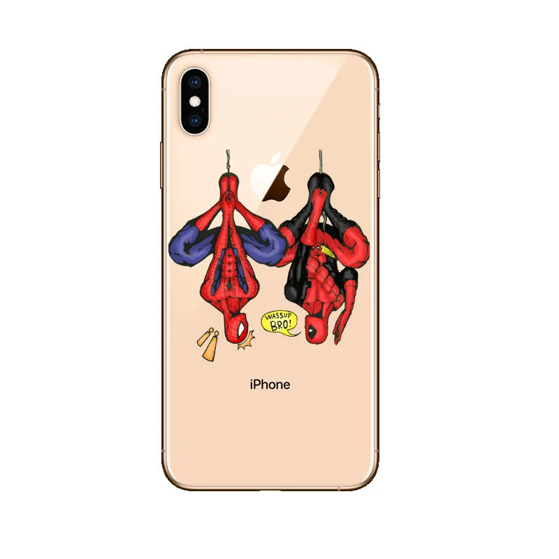 Супер классный Мягкий силиконовый чехол для телефона Marvel Deadpool Super Hero iPhone 7 7Plus 8 8Plus
