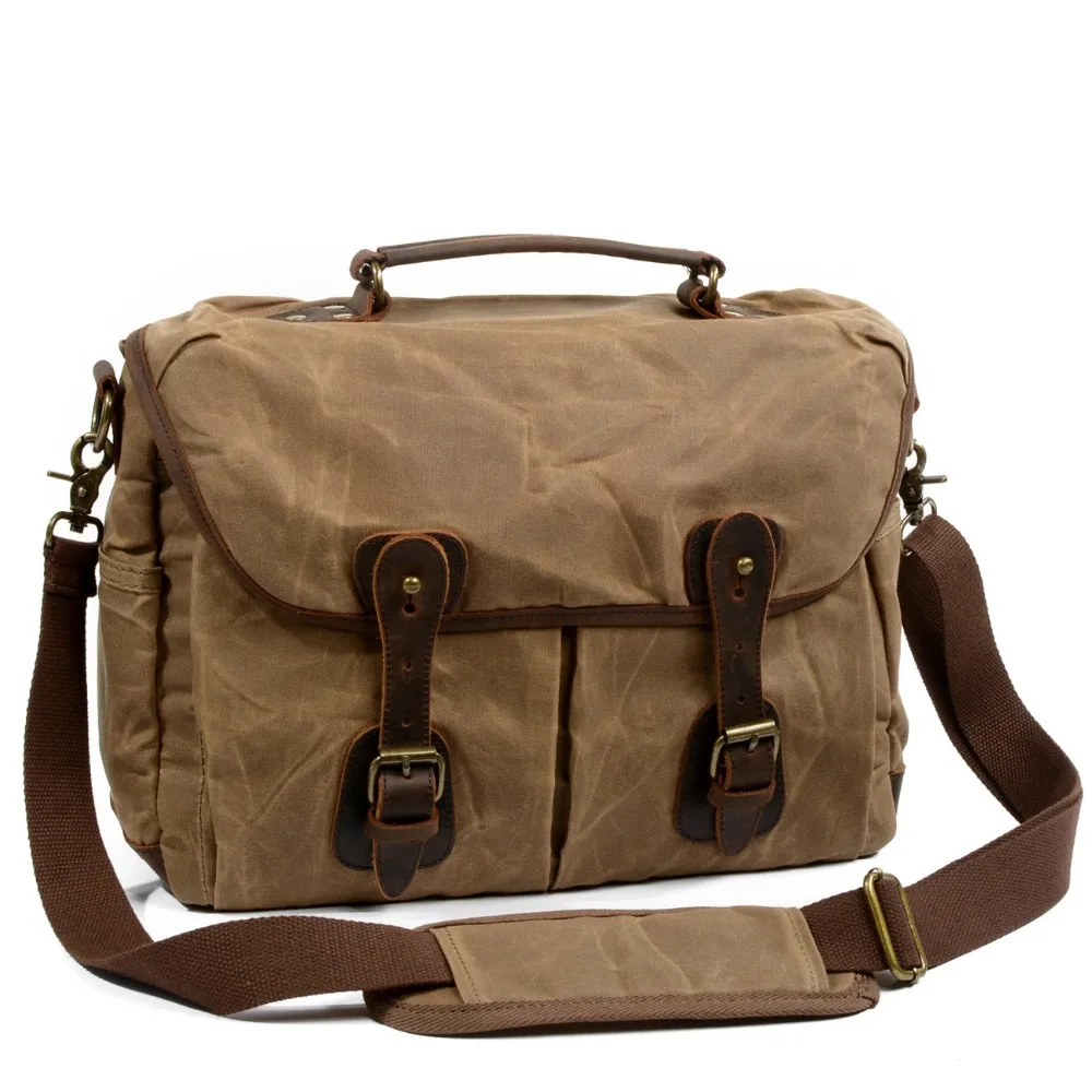 Новый Для мужчин Vinatge Водонепроницаемый холст кожа человека Crossbody мужской сумка