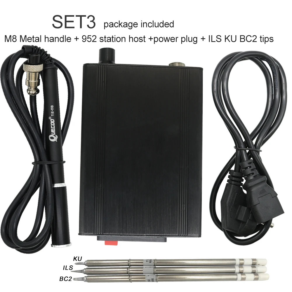 QUICKO STC-T12-952 OLED цифровая паяльная станция высокого качества ручка из алюминиевого сплава с наконечниками для паяльника электронный припой