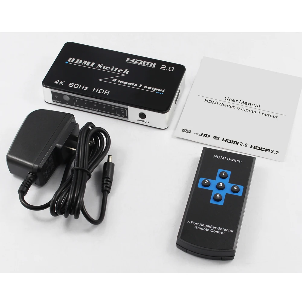 HDMI переключатель 5X1 4K @ 60 Гц 3D Ultra 1080P HD HDR HDCP 2 для HDTV Xbox PS3 PS4 мультимедиа конвертер