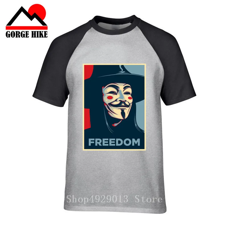 V для Vendetta черная футболка анонимированная маска Guy Fawkes вдохновленная свобода