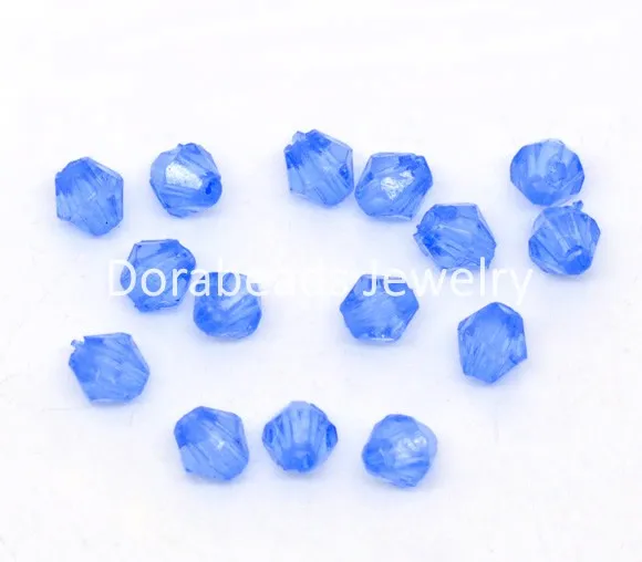 DoreenBeads Бесплатная Доставка! 2000 Шт. Синий Грановитая Bicone Акриловые Шарики