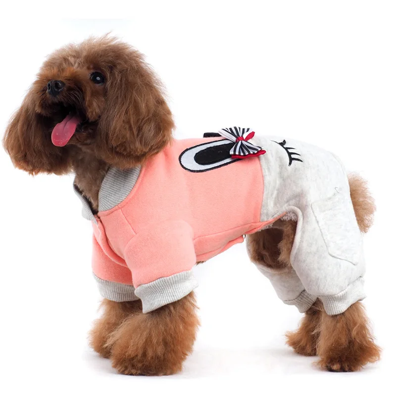 Bigeyedog собачья одежда зимняя Милая с рисунком кролика Одежда для питомцев