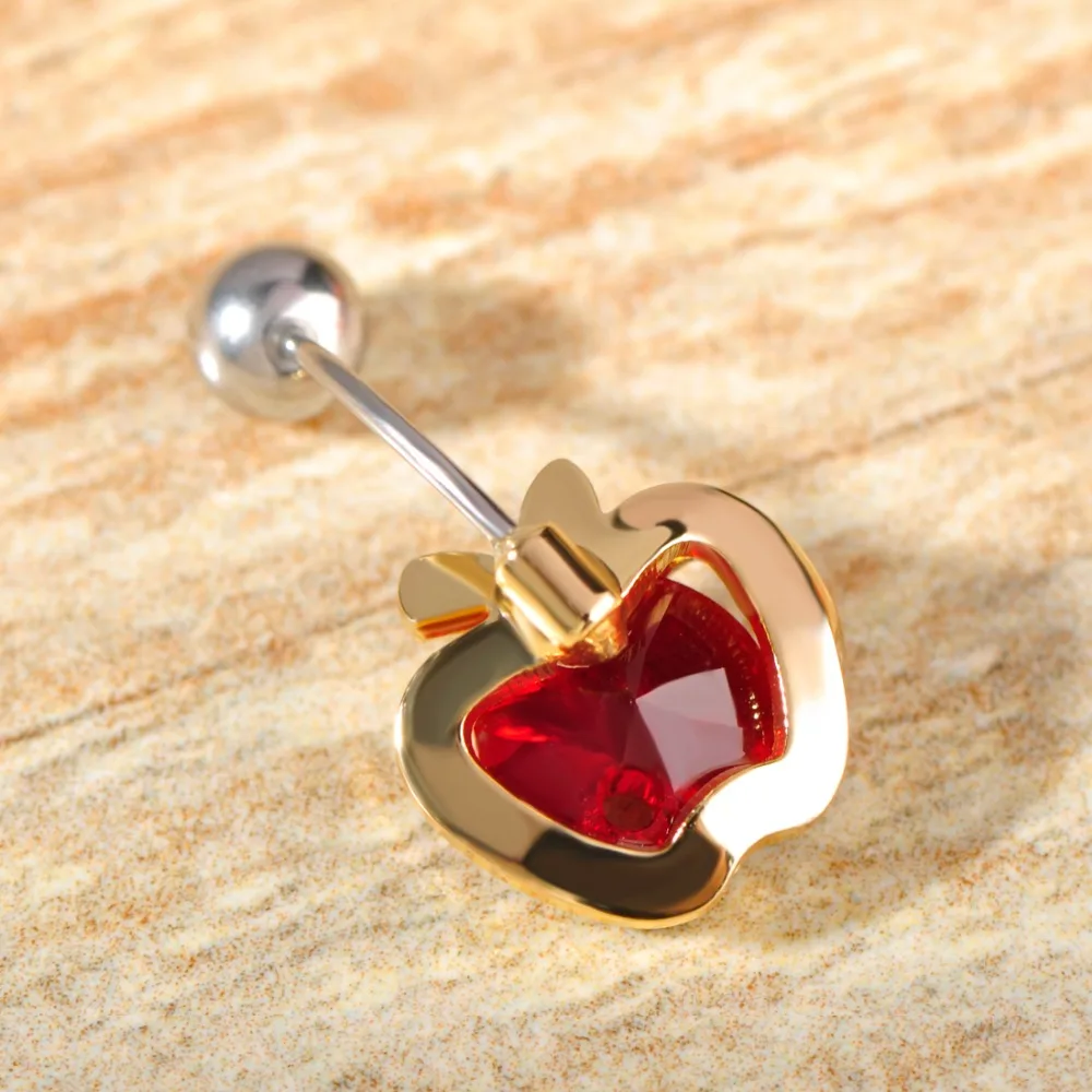 Волшебное красное яблоко ювелирные изделия из нержавеющей стали дешевый пирсинг