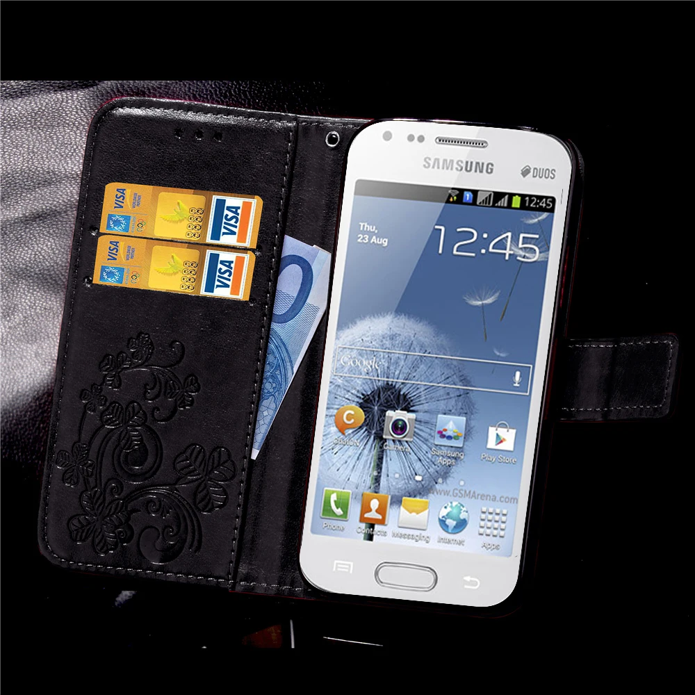 Чехол для samsung Galaxy S Duos GT S7562 GT-S7562 7562 Trend Plus S7580 S7582 GT-S7580 GT-S7582 откидной чехол роскошный кожаный