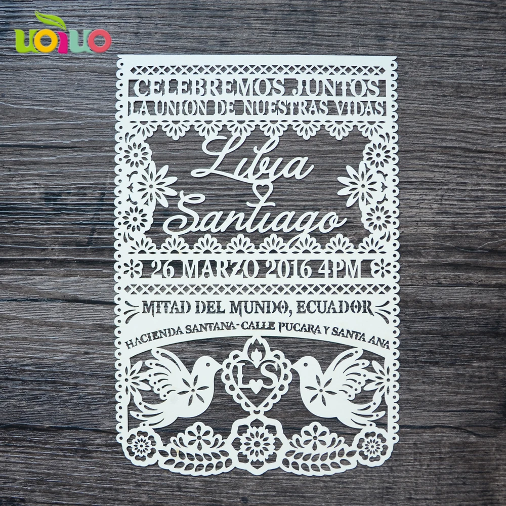 

Бумажные индивидуализированные искусственные и птицы, различные цвета, свадебные пригласительные открытки, дизайн