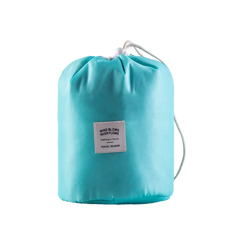 sky blue Женские Модные нейлоновые косметички большой емкости, косметичка в форме бочонка для путешествий, косметичка для мытья, косметический Органайзер для ванной комнаты - Цвет: sky blue