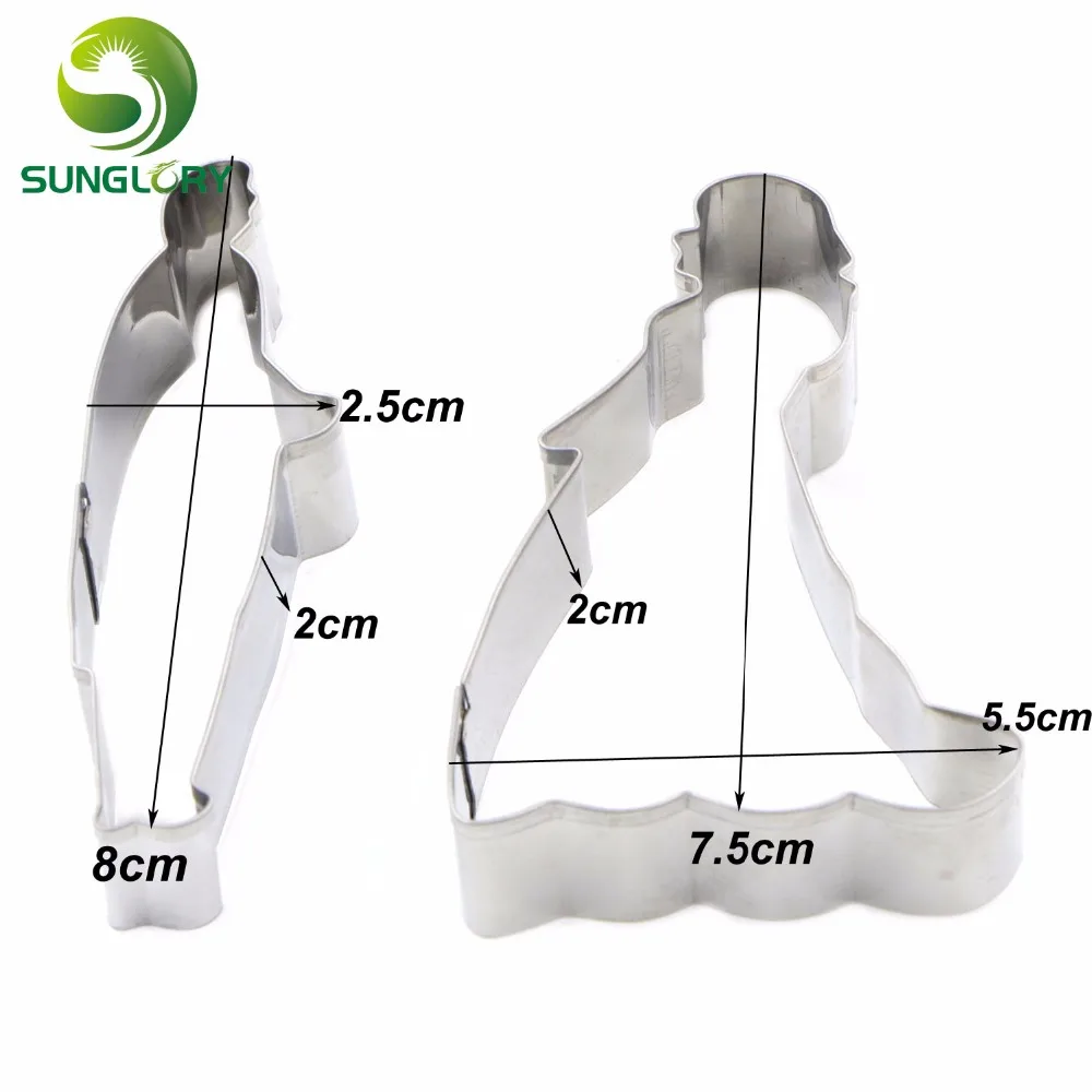 2 шт. Свадебные украшения человек леди Сахар ремесло из нержавеющей стали печенье