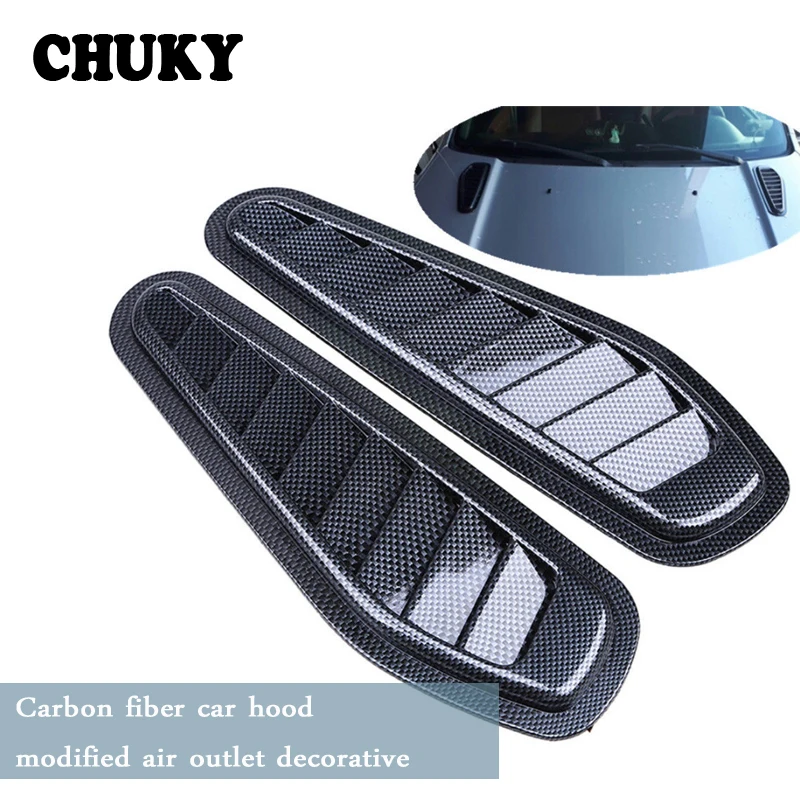 

CHUKY Universal Car Decorative Carbon Fiber Stickers Air outlet Hood Vent Bonnet Cover For Volkswagen VW Golf 4 5 7 6 MK4 Honda