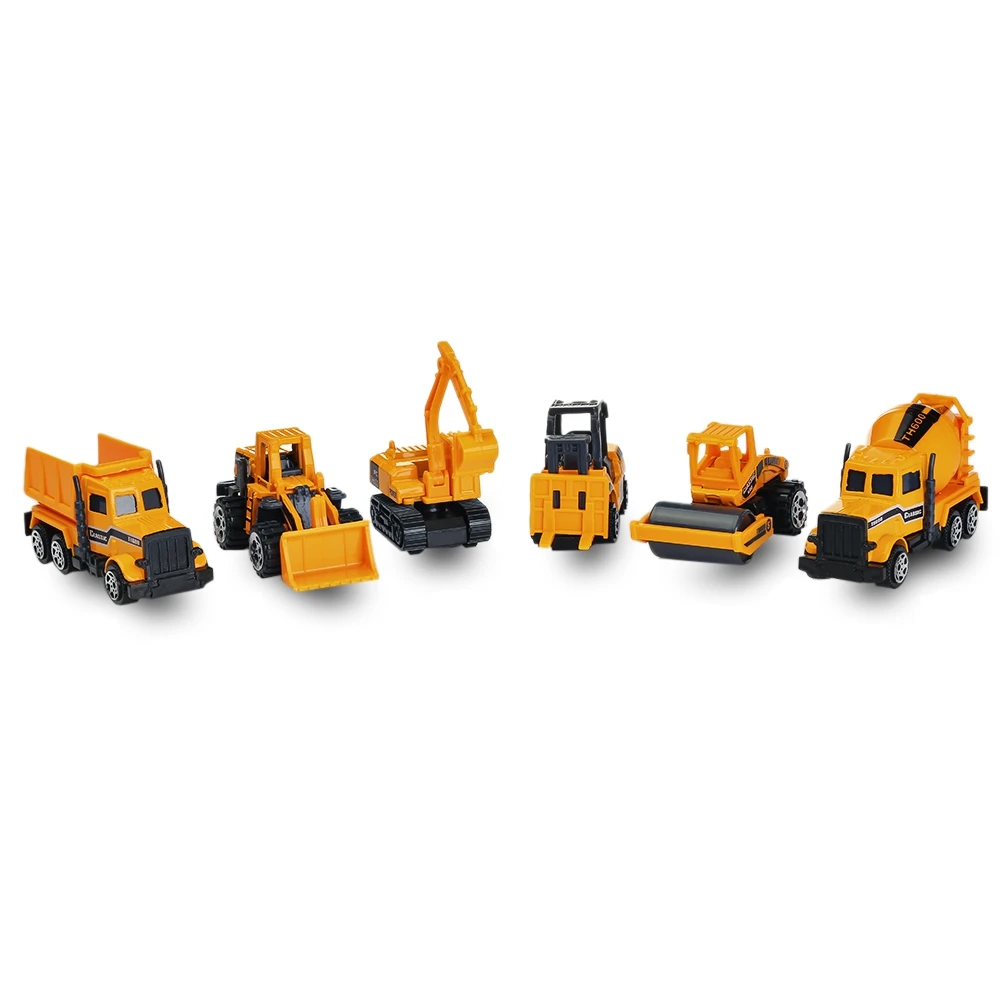 6 шт./компл. Мини Сплав инженерный автомобиль литой самосвал Модель автомобиля