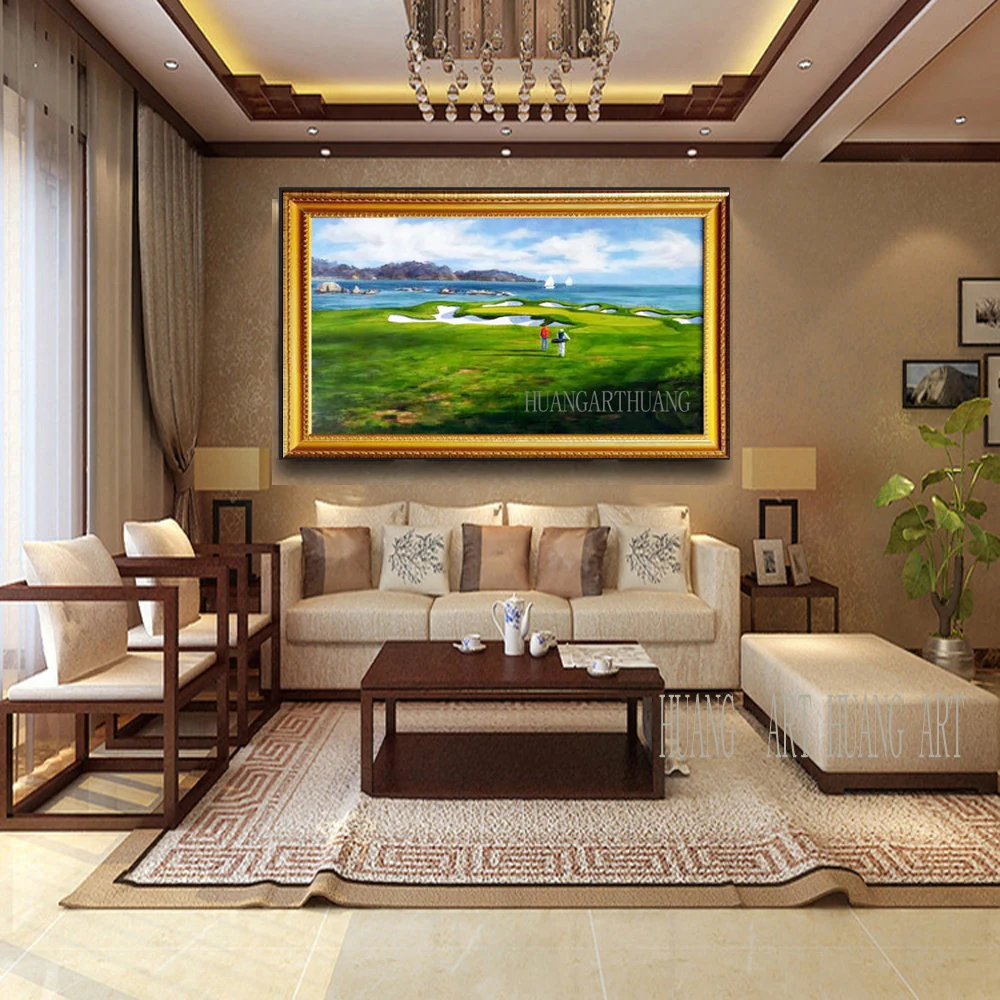golf course Modern Beautiful Golf Course On Canvas Landscape oil Painting Wall Art Artwork Photo To Home Office Decor | Дом и сад