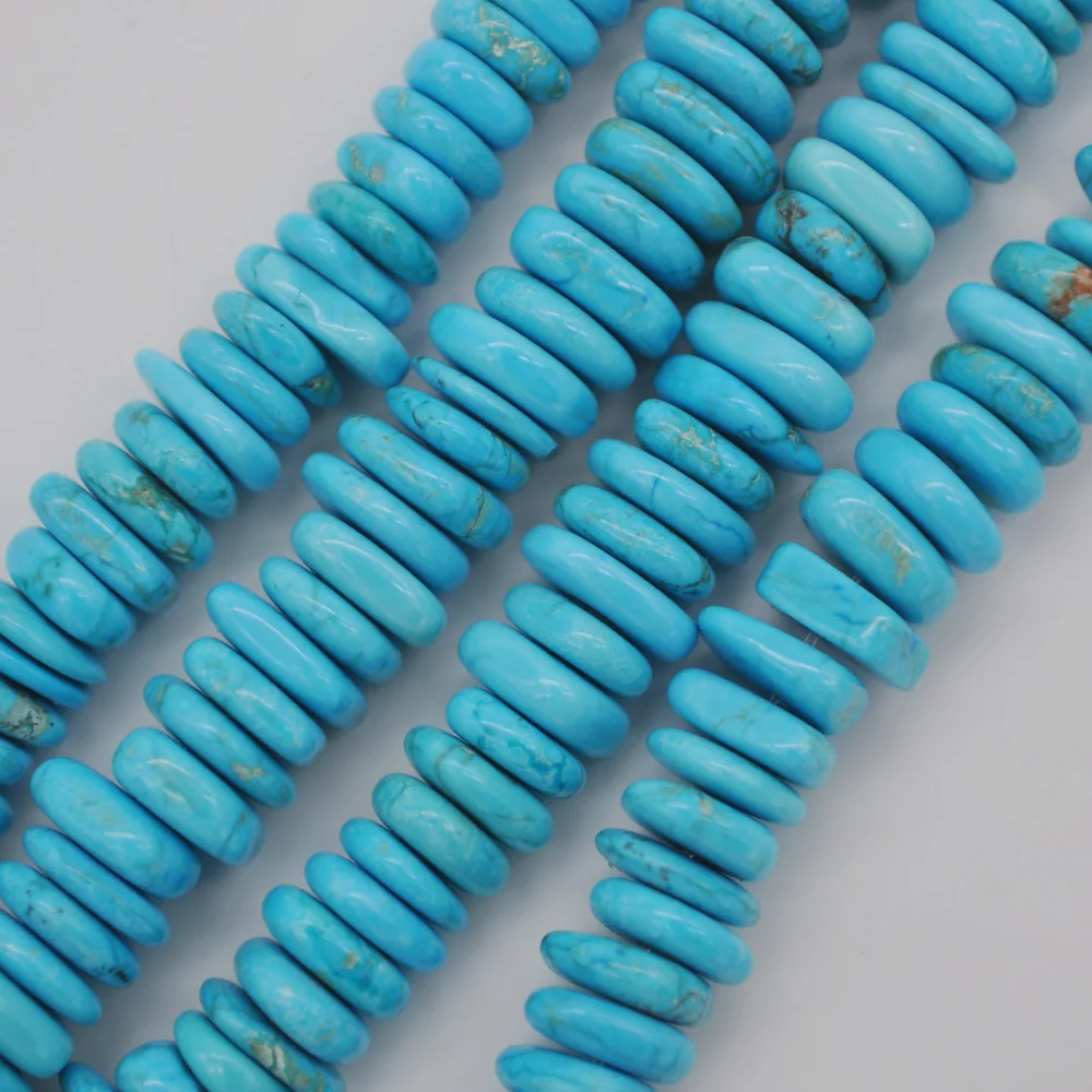 

Natural Blue Howlite Wafer Loose Beads 15.5 Inch Jewelry Making C210