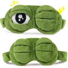 Защитная маска для глаз с рисунком зеленой лягушки, забавный подарок, маска для сна в стиле аниме
