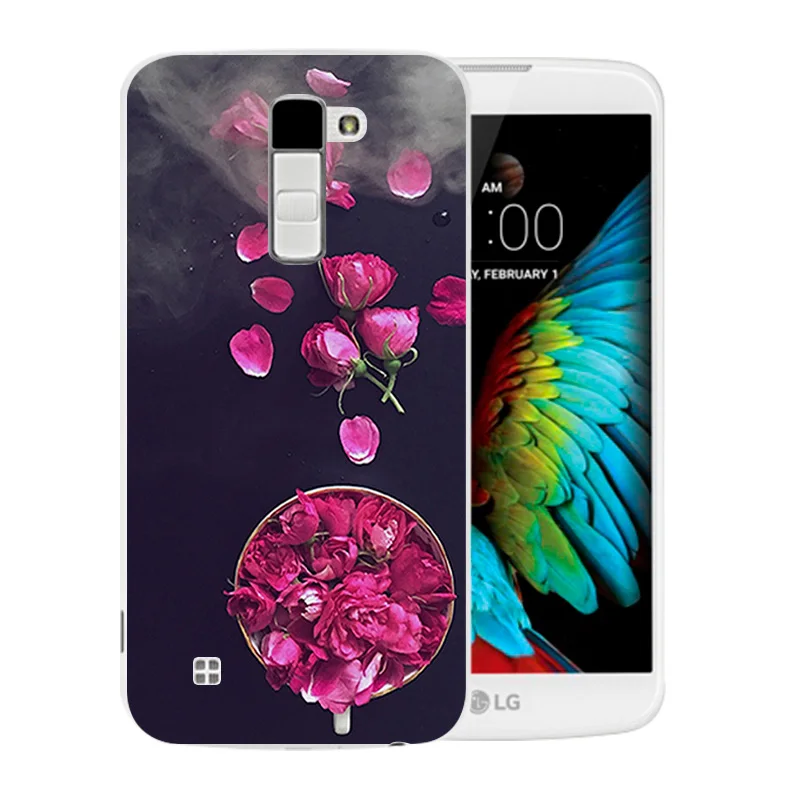 Для LG K10 LTE K420N K430 K430ds F670 Мягкий ТПУ чехол для телефона с цветущим узором задняя