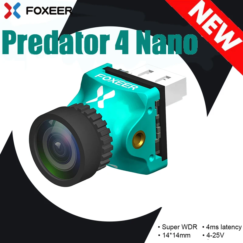Foxeer Predator V4 Nano FPV мини камера Супер WDR OSD 4 мс задержка PAL/NTSC переключаемая для 2