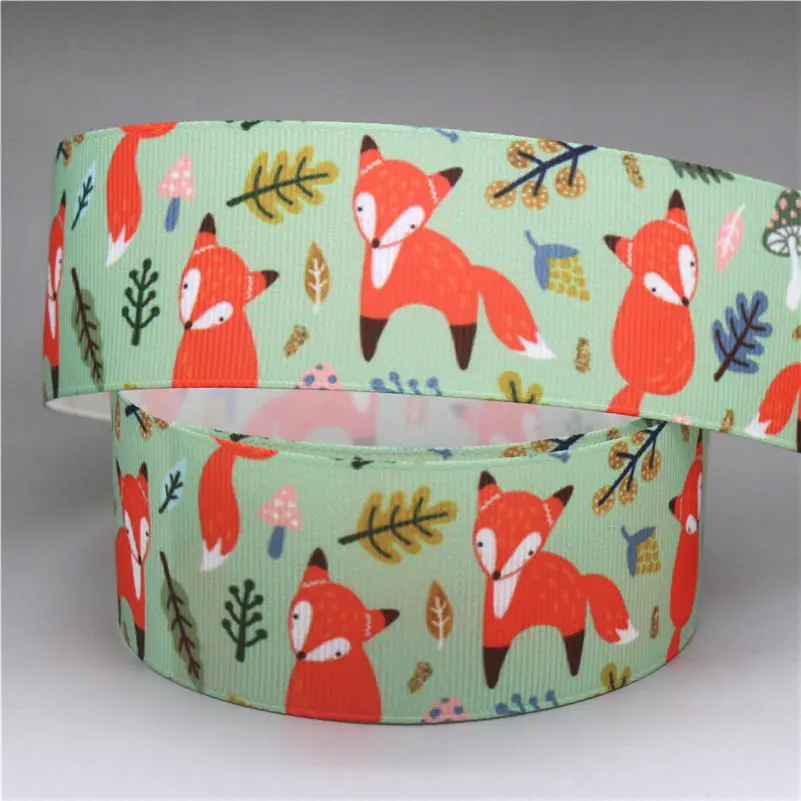 DHK 1 5 '✐ ярдов лиса олень Животные Печатные grosgrain ленточный аксессуар